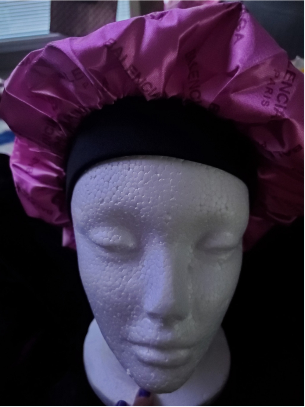 Purple & Black Hair Bonnet for both women and men
